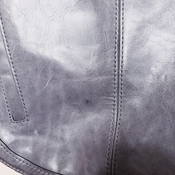 FRYE XL HOBO BOHO Gray Leather Shoulder Bag Long Strap w/ Dustcover in VGUC - Picture 12 of 16